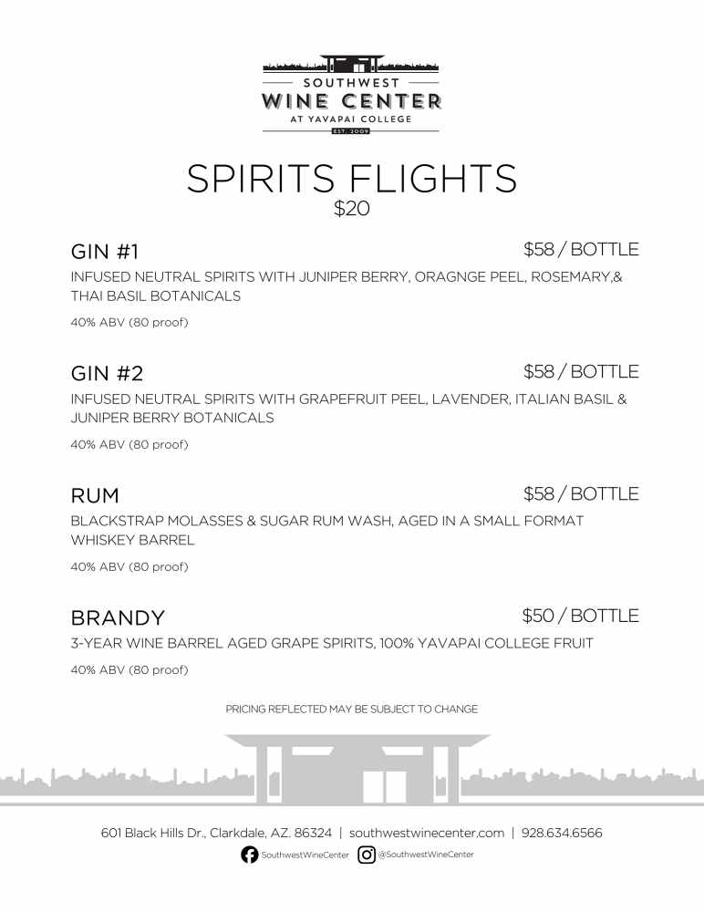 SPIRITS FLIGHT MENU-sm SPIRITS FLIGHT MENU